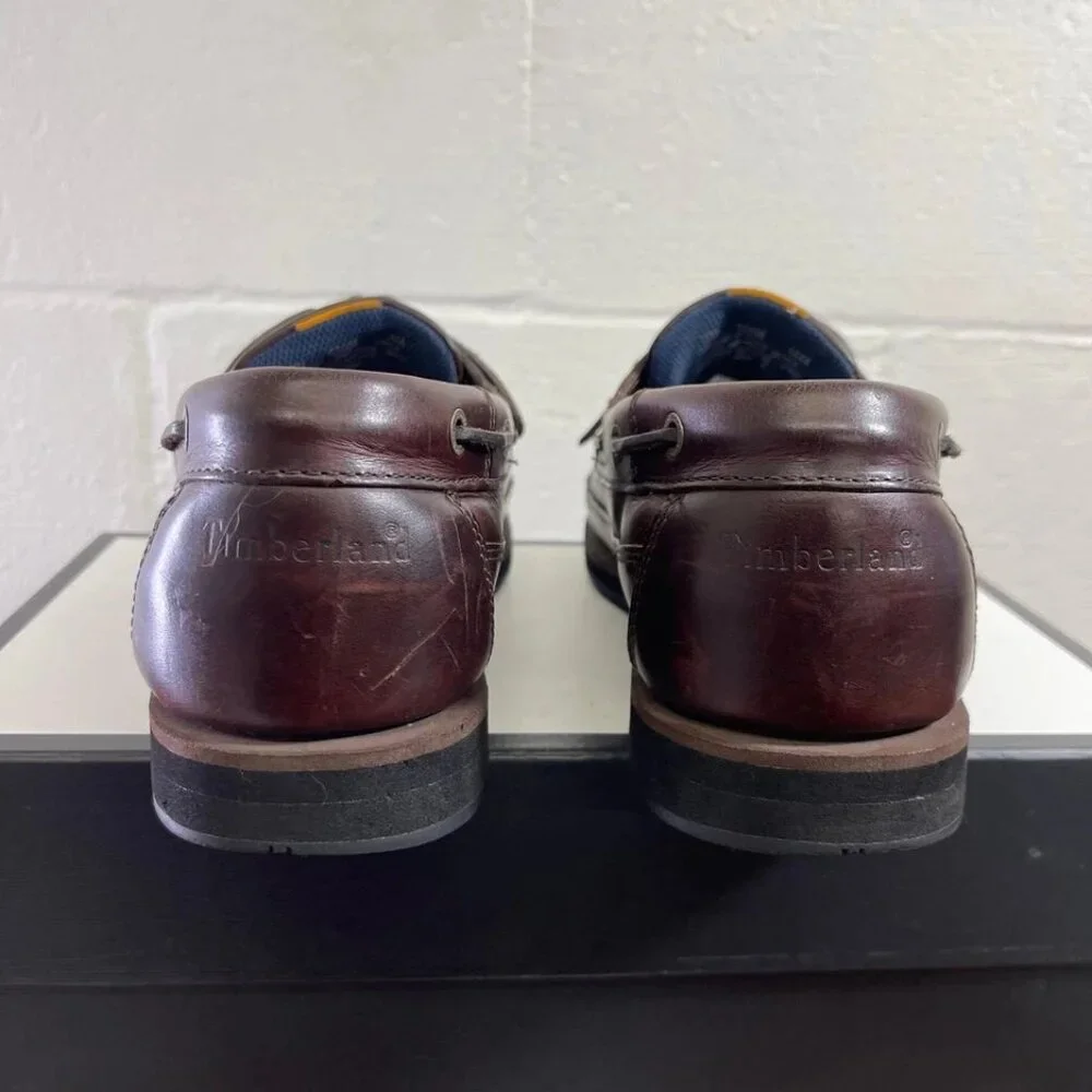 Timberland 55596 Boat Shoe Brown Leather Casual Shoes 2 Eyelet‎ Men's Size 12 M